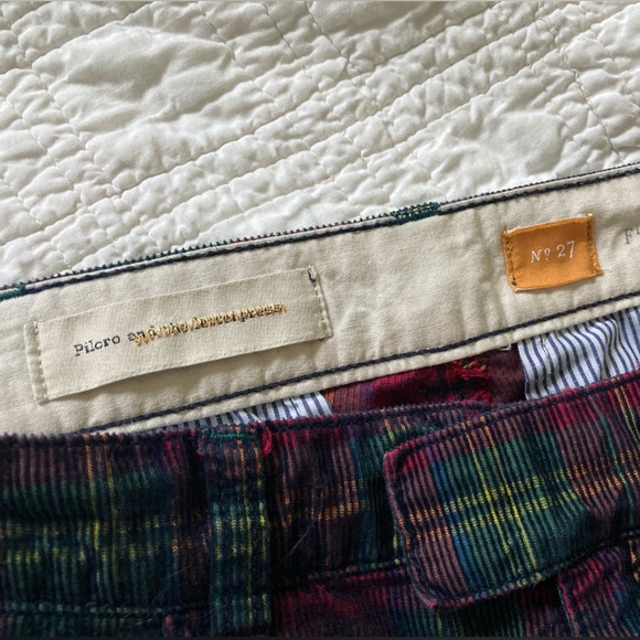 Pilcro by Anthropologie Plaid Corduroy Pants crop length Waist 27 Size 4 - Picture 3 of 3